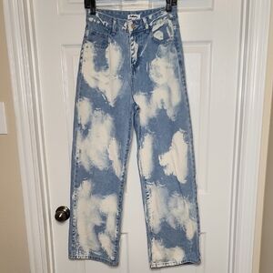 Red Berry Acid Wash High Waist  Cloud Denim Jeans